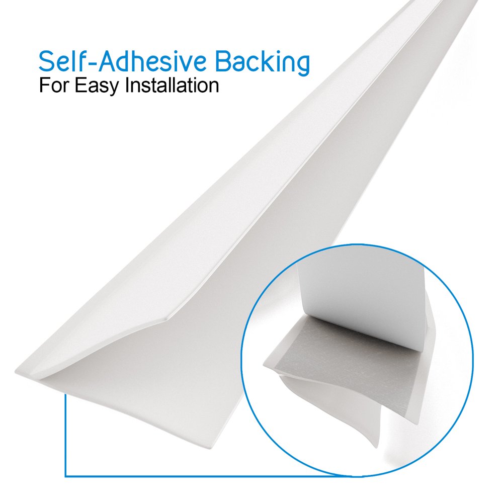 TMH, Silicone, Fin Shaped, Self Adhesive(3M) Weatherstripping, White