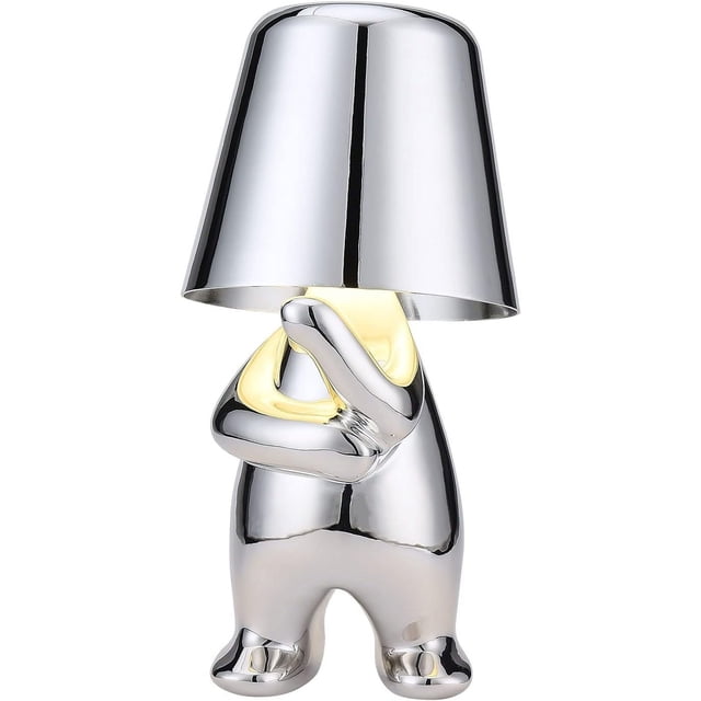 Golden Man Table Lamp | Fun Table Lamp Night Light Thinkers Lamp Art Decor | Decorative Sculpture Home Ornament Table Lamp