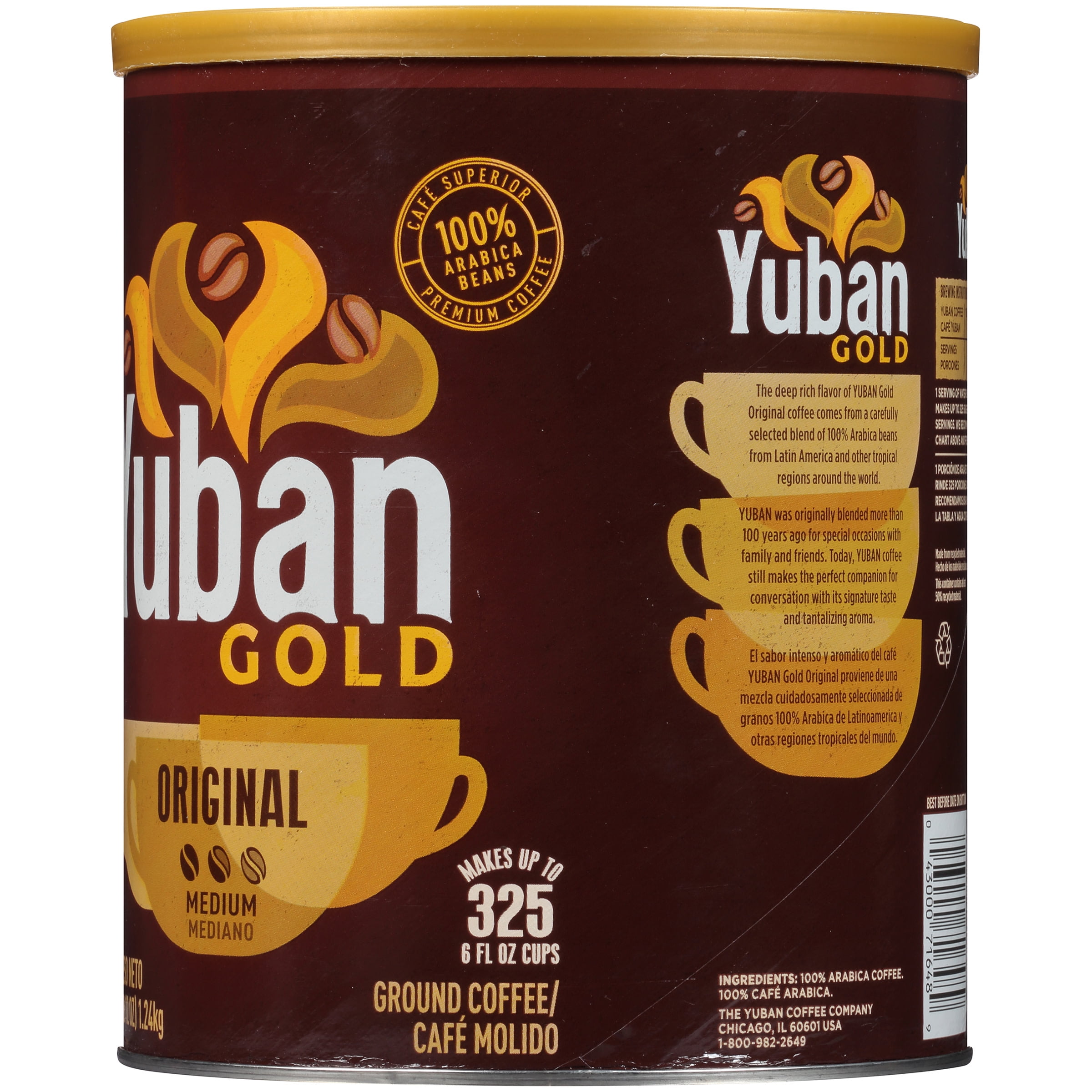 Yuban Gold Original Coffee Medium Diversion Stash Can Safe 44 oz 