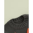 thumbnail image 6 of Suealasg Toddler Baby Boys Girls Halloween Sweater 1T 2T 3T 4T Long Sleeve Pumpkin Face Embroidery Knitwear Pullovers Tops Kids Boy Girl Fall Winter Jumpers Halloween Clothes, 6 of 8