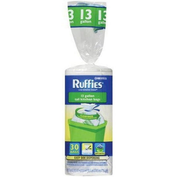 BERRY PLASTICS CORP Recycling Bags, Clear, 13-Gals., 30-Ct. 981587