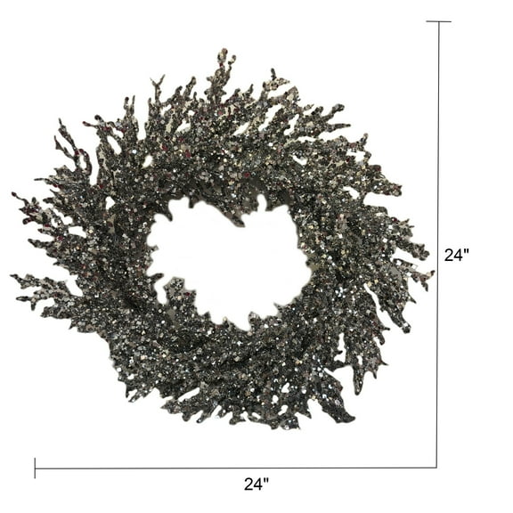 Square Sequin Christmas Wreath, Silver, 24", by Holiday Time