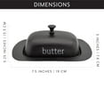 thumbnail image 6 of AuldHome Design Enamelware Black Butter Dish, Modern Farmhouse Style Enamelware Butter Server w/ Cover, 6 of 9