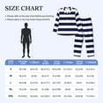 thumbnail image 4 of Naloa Navy Blue And White Stripes Men’s Pajamas Set - Long Sleeve Button Down Sleep Shirt and Pajama Bottoms Sleepwear Set-XX-Large, 4 of 7