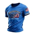 thumbnail image 3 of Men's Short Sleeve 250 Anniversary USA Shirt Mens American Flag T Shirt Crewneck Pullover Short Sleeve Patriotic Tops(Blue,S), 3 of 3