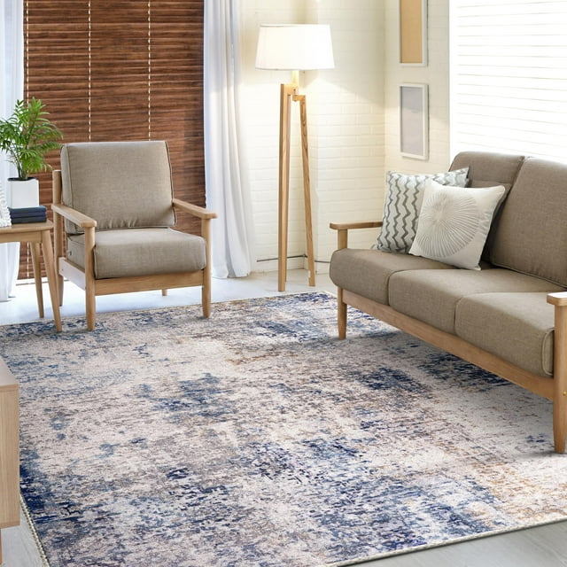Sorbus 8x10 Area Rug, Machine Washable, Non-Slip, Vintage Rug - Low Pile Non-Shedding Indoor Area Rugs for Living Room, Kitchen, Bedroom Dining Room - Soft Carpet Throw Rug with Rubber Backing