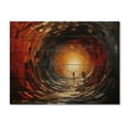 thumbnail image 3 of Designart "Red Wood Tunnel in Abstract II" Tunnels Print on Natural Pine Wood, 3 of 5