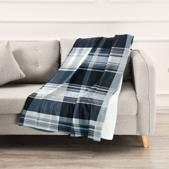 Black and White Stripes Throw Blanket 60" x 90" Soft and Warm Blankets for Couch Sofa and Bed