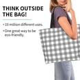thumbnail image 2 of Fotbe Gray Checkboard Bolsa Tote Estética de Lona con Estampado para Mujer - Bolsa Reutilizable de Hombro Casual para Vacaciones, Compras, Trabajo y Gimnasio, 2 of 8