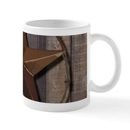

CafePress - Western Barnwood Texas Star Mugs - 11 oz Ceramic Mug - Novelty Coffee Tea Cup