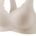 thumbnail image 4 of Womens Seamless Wireless Bra, Wide Strap V-Neck Breathable Casual Comfortable Smoothing Shaping Brassiere Gray Sports Bra Tank L, 4 of 5