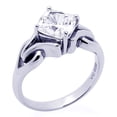 thumbnail image 2 of Men's Sterling Silver 2ct Cushion Cut CZ Celtic Design Wedding Engagement Ring ( Size 4 to 9 ), 2 of 4