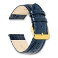 thumbnail image 3 of 22mm Navy Teju Liz Grain Lthr Gld-tone Buckle Watch Band, 3 of 6