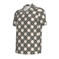 thumbnail image 2 of Vsdgher Daisy Plaid Black Print Men's Short Sleeve Stretch Polo Shirt, Moisture-Wicking Performance Polo Shirt, 2 of 8