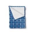 thumbnail image 2 of Blue Soft Flannel Fleece Throw Blanket, Scribble Style Pattern with Ikat Inspired Folk Motifs, Cozy Plush for Indoor and Outdoor Use, 60" x 80", Turquoise Pale Blue, by Ambesonne, 2 of 5