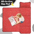 thumbnail image 4 of Football and Basketball Red Pattern Teens Toddler Nap Mat with Pillow, Sleeping Mat Bag for Preschool Daycare 59"x22", 4 of 6