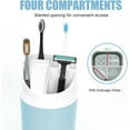 thumbnail image 3 of ABPETE Tall Electric Toothbrush Holder with Cover, 10.6" Dust Proof Bathroom Caddy Fits Adults Electric Toothbrushes,Wall Mount or Countertop Organizer with Removable Dividers, 4 Slots (Blue), 3 of 7