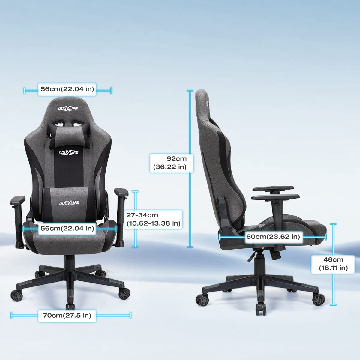 Douxlife Big&Tall Heavy Duty Gaming Chairs for Adults 400 lbs, Ergonomic  Office Computer Comfy Gaming Chair, Executive Wide Seat High Back Office