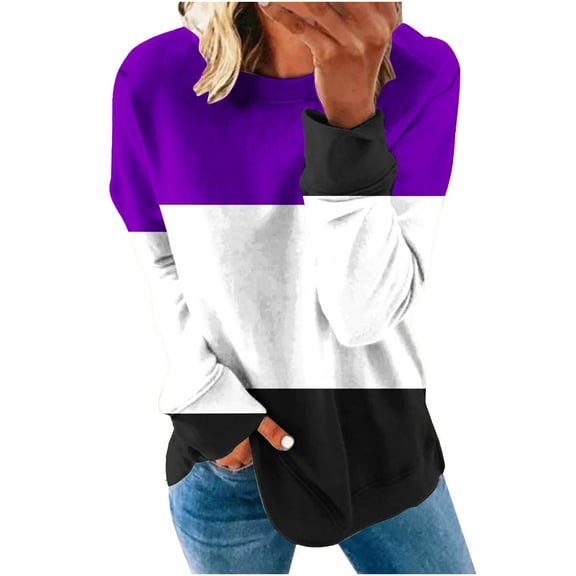 WXLWZYWL Trendy Sweatshirts For Women 2023 Women'S Casual Round Neck Long-Sleeved Printed Top Hoodie No Hoodie