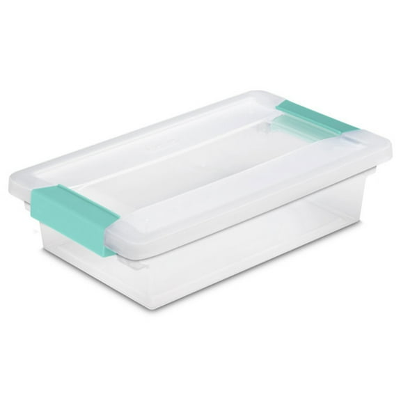 Sterilite Small Clip Box Clear Storage Tote Container w/ Lid, (12 Pack)