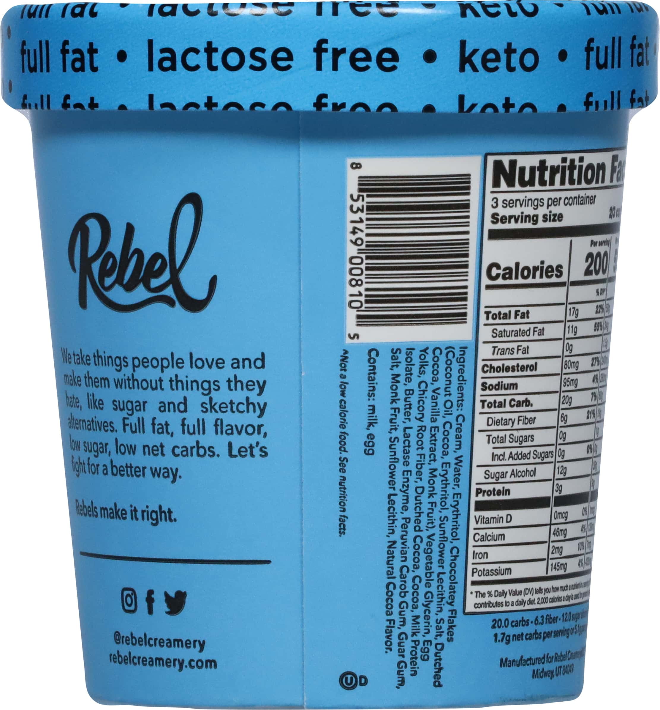 Rebel Ice Cream Triple Chocolate Walmart