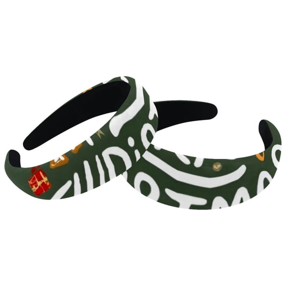 2 Pack Christmas Headband for Women Girls - Head Band Wide Hairband Hair Accessories