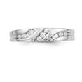 thumbnail image 4 of Solid 14K White Gold Engagement Complete Diamond Trio Men's Wedding Band Ring Size 11 (.145 cttw.), 4 of 8