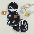 thumbnail image 2 of Toddler Boy Clothes Boys Pajama Set Kids Summer Hooded Printed Sleeveless Training 6M 12M 18M 24M 3T 4T T-Shirt Tops+Shorts Casual Outfit 2PCS, 2 of 8