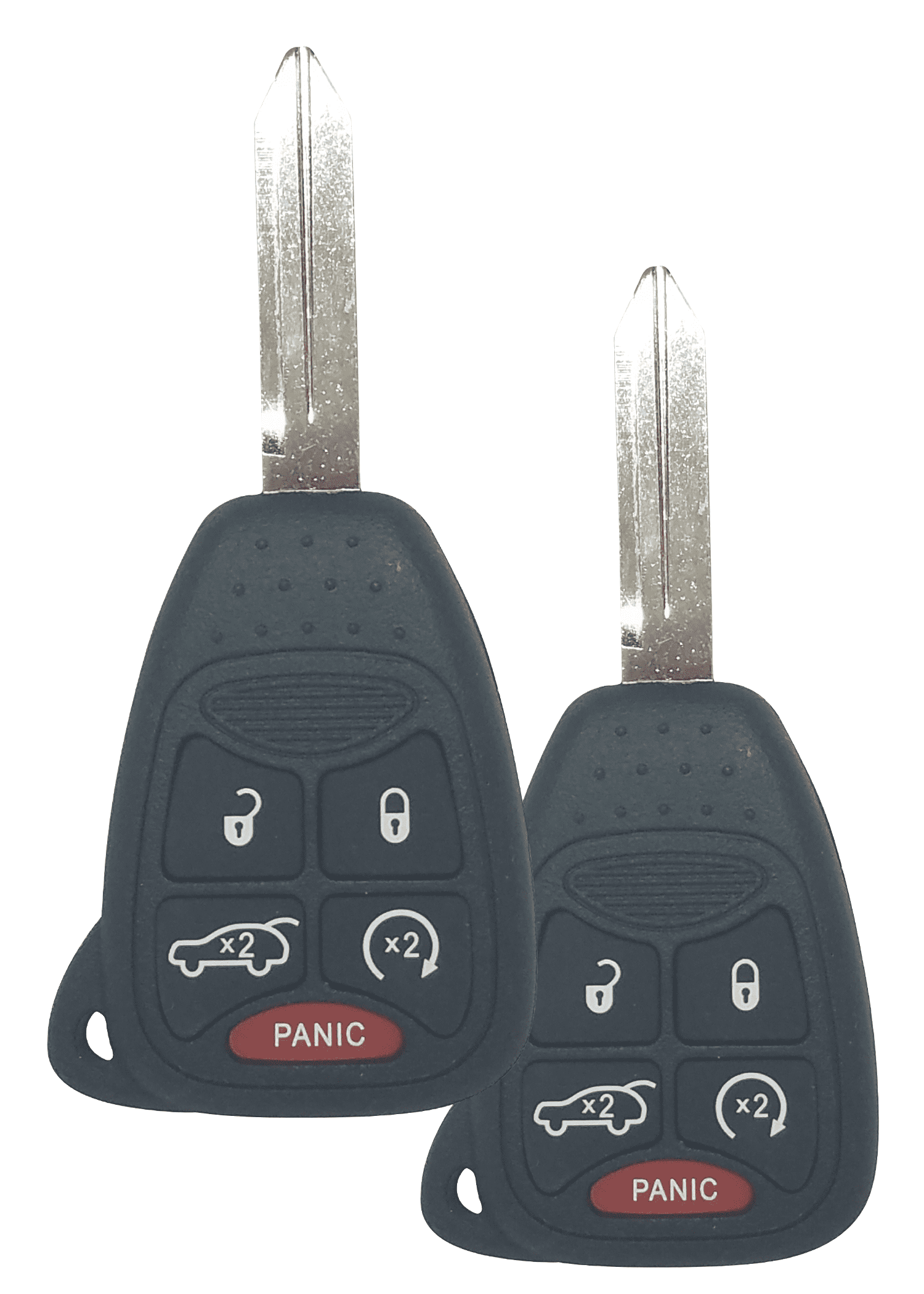 REMOTE STORE Pair of Replacement CHRYSLER DODGE & JEEP LIBERTY 5 BUTTON