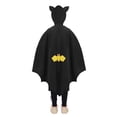 thumbnail image 5 of Helii Bat Wing Hooded Cape for Youth Teens Soft Drapable Lightweight Open Front Poncho Cloak with Pointed Ears and Jagged Hem Halloween Party Dress Up Role Play Wear Black Pink, 5 of 9