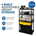 thumbnail image 2 of Gracious Living 4-Shelf Adjustable Medium-Duty Shelving Storage, Black (2 Pack), 2 of 9