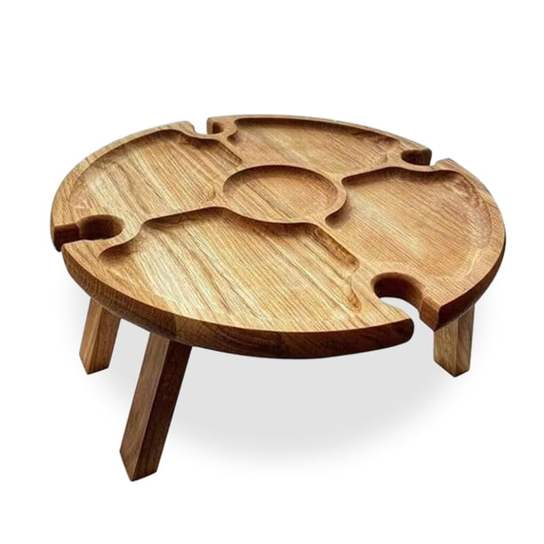 Toystoory de picnic plegable con soporte para copa de vino, escritorio portátil para acampar, bandeja para frutas, soporte para alimentos, accesorios Mostrada Largo