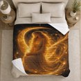 thumbnail image 5 of Golden Celestial Woman Portrait Print, Ethereal Golden Celestial Portrait, Birthday Gift for Celestial Fantasy Enthusiasts, Cozy Flannel Blanket and Home Decor for Bedroom and Living Room, 5 of 9