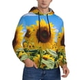 thumbnail image 2 of Fotbe Men's Hoodie with Sky Golden Sunflower Field B Pattern - Kangaroo Pocket Pullover Hooded Sweatshirt, Perfect for Daily Wear, Travel, and Home-XX-Large, 2 of 7