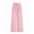 thumbnail image 3 of Women's Elastic Waist Wide Leg Light Weight Woman Palazzo Pants for Casual Lounge Pink L, 3 of 9