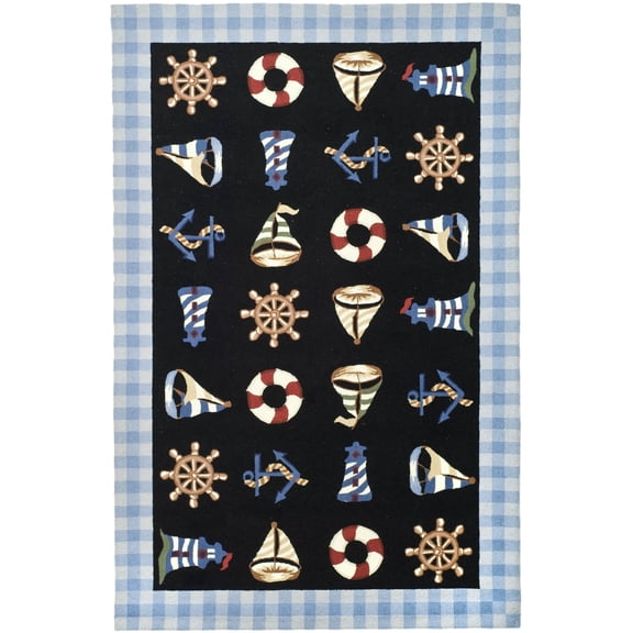 SAFAVIEH Chelsea Agatha Geometric Area Rug, Black, 6' x 9'