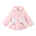 thumbnail image 2 of XXWXYD Baby Girls Hooded Thick Fleece Jacket Long Sleeve Zipper Puffy Cartoon Outwear Winter Warm Windproof Coat, Soft Comfortable for Toddler with B𝖾ar Ears, 2 of 9