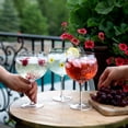 thumbnail image 2 of Pavilion Gift Company Drink To That-Colorful Swirls 24 Oz Hand Painted Stemmed Wine Glass, 24oz, Red, 2 of 10