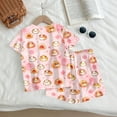 thumbnail image 5 of Grblisyd Girls Summer Outfits 2 Piece Set Short Sleeve Crew Neck Shirts and Elastic Waist Shorts Sets Kids Cute Animal Print Clothes 7-8 Y, 5 of 7