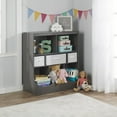 thumbnail image 2 of Badger Basket Combo Bin Wood Toy Storage Organizer with Three Baskets 8.6 Cu ft. - Charcoal, 2 of 9