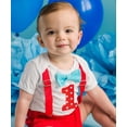 thumbnail image 4 of Noah's Boytique Baby Boys First Birthday Outfit Polka Dots Red and Blue Circus Carnival 6-12 Months, 4 of 5