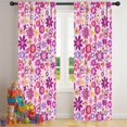thumbnail image 5 of Blackout Kids Curtains,Lightpink Daisy Flower Purple Blooms Pattern Childrens Insulated Curtains Set Of 2,Bedroom Essentials,Toddler Room Decor 42"x84", 5 of 5