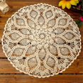thumbnail image 4 of 60cm Cotton Hand Crochet Round Lace Hollow Out Tablecloth Table Cloth Cover Kaesi-9192339865847 White, 4 of 4