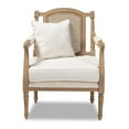 thumbnail image 2 of Baxton Studio Clemence Ivory Upholstered Whitewashed Wood Armchair, 2 of 10
