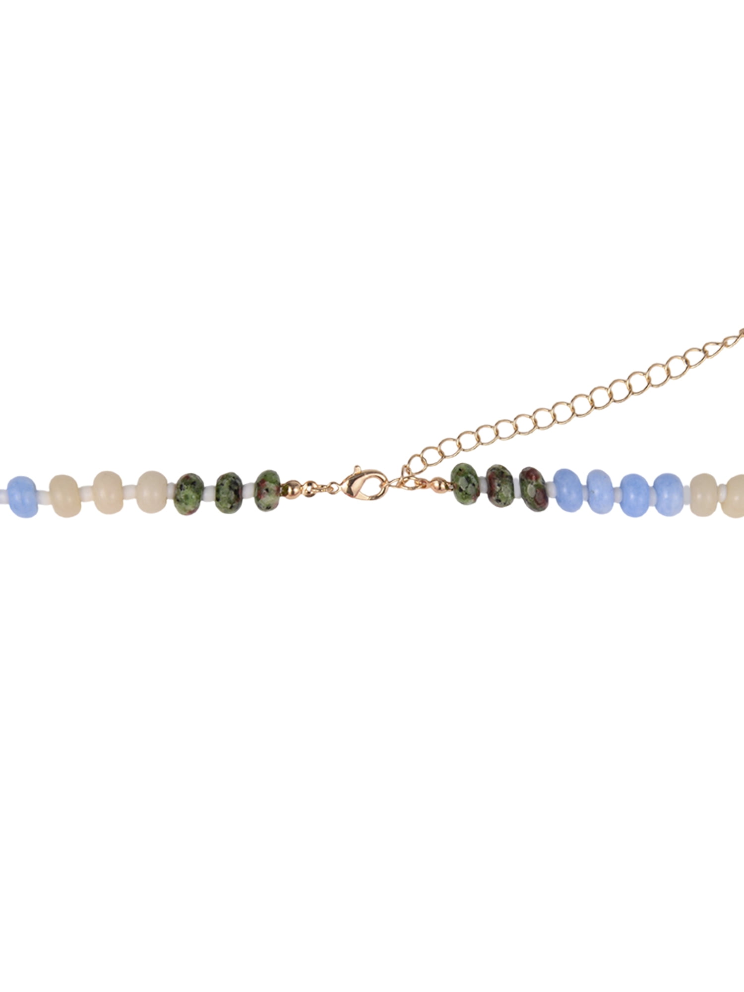 Time and Tru Goldtone Multicolored Bead Initial "O" Necklace