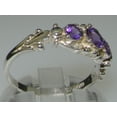 thumbnail image 3 of LBG British Made 18k White Gold Natural Amethyst Womens Trilogy Ring - 33 size options - Sizes 4 to 12 Available, 3 of 6