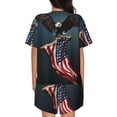 thumbnail image 6 of Rateoe American Flag Pattern Women's Short-Sleeved Pajama Set - 2 Piece Soft and Lightweight Sleepwear Set-3X-Large, 6 of 7