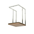 thumbnail image 3 of Zen 23 Inch Side Table, Rectangular Tray Top, C Shape Chrome, Walnut Brown, 3 of 5
