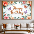 thumbnail image 4 of Floral Decoration Happy Birthday Banner Butterfly Theme Colorful Design for Birthday Party Event Decoration, 4 of 7