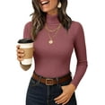 thumbnail image 6 of LEJHVAQK Women's Turtleneck Sweater 2026 Long Sleeve Shirts Fall Trendy Tops Slim Fitted Ribbed Knit Basic Casual Sweater, 6 of 9